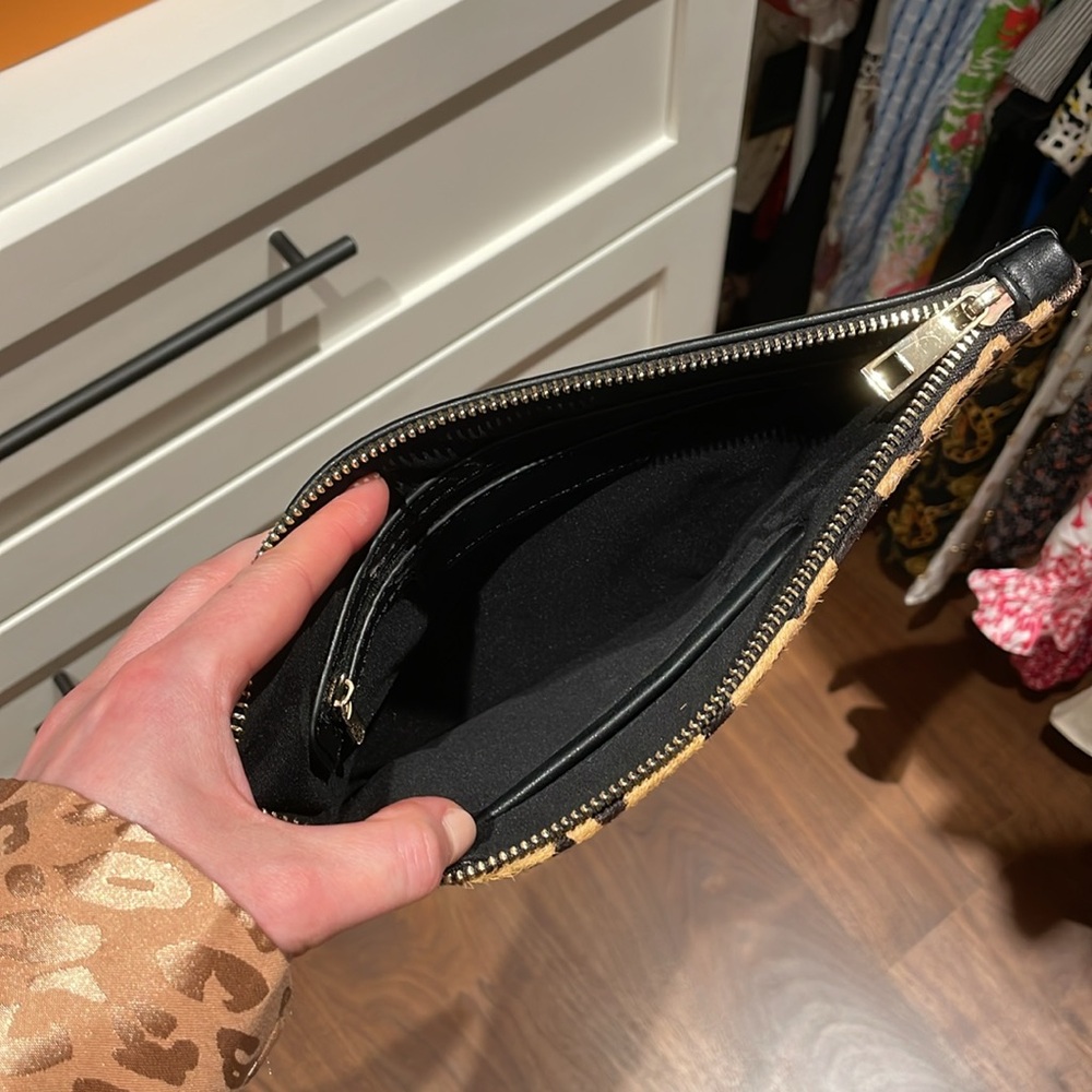 bp Cheetah Calf Hair & Black Faux Leather Clutch - Picture 8 of 8